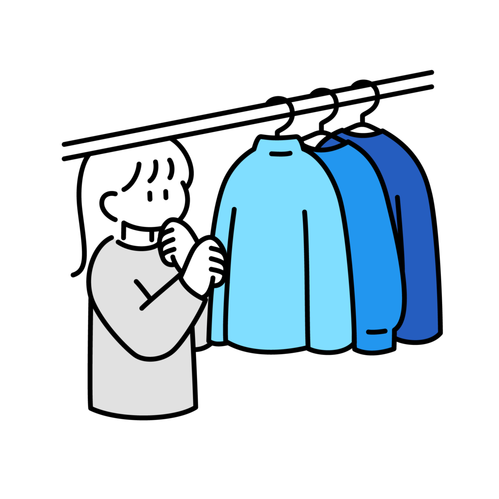 服を選んでいる女の子