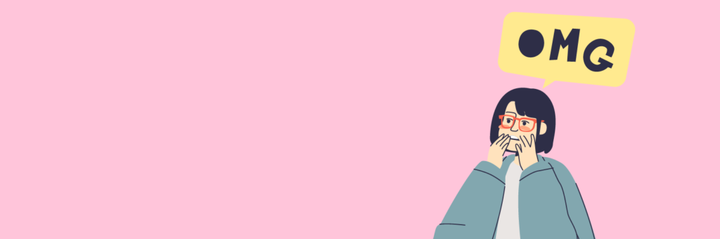 OMGと言っている女性のイラスト